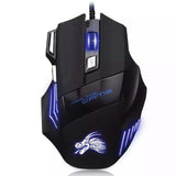 Gaming Mouse 7 Button USB Wired LED Breathing Fire Button 3200 DPI Laptop PC - E Store