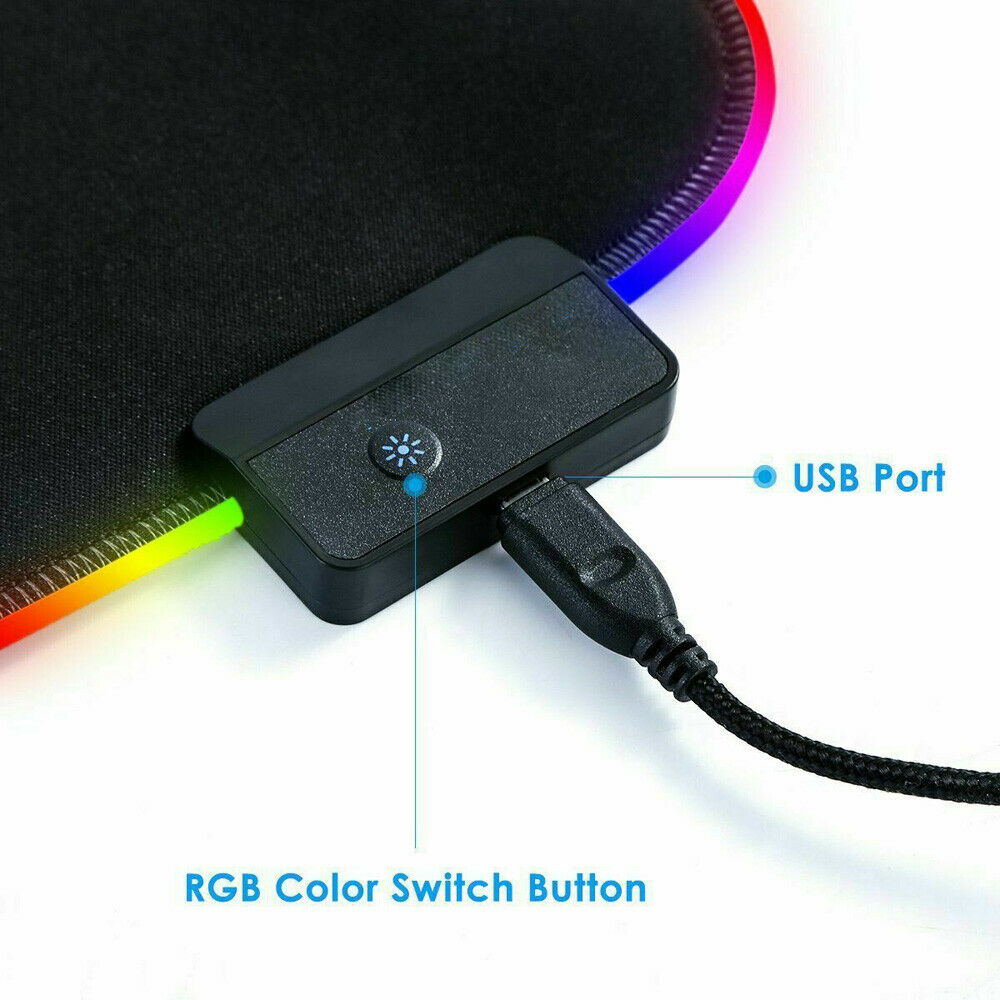 Gaming Mouse Pad RGB LED Light Color Switching For Computer Laptop Colorfull - E Store